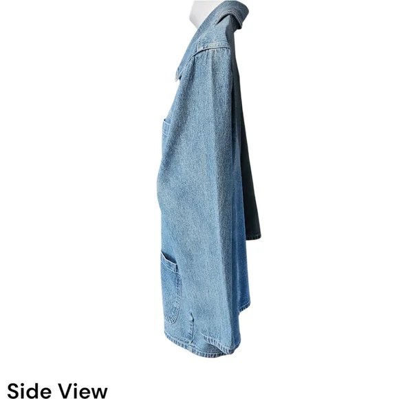 ERICA & COMPANY Women's distressed blue Jeans Jacket Size M/L - Picture 6 of 13